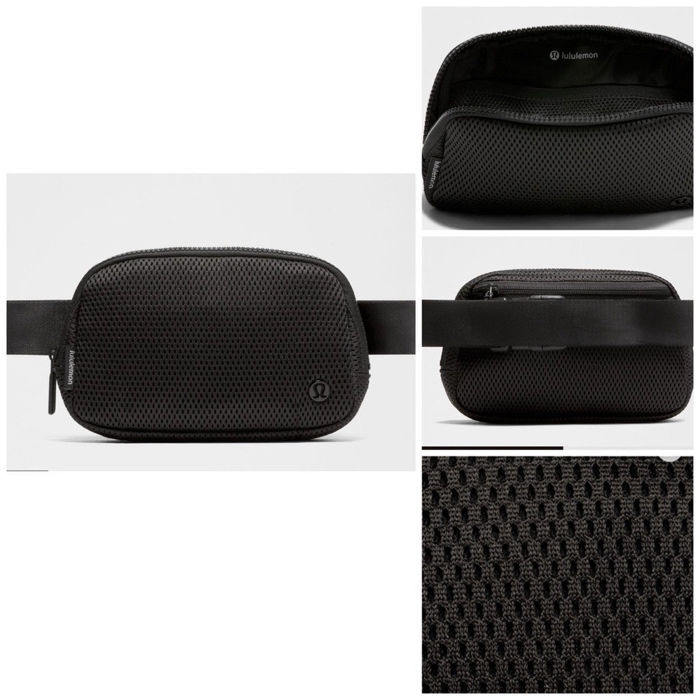 Lululemon Everywhere Belt Bag 1L Knit Mesh Black Unisex nwt‎